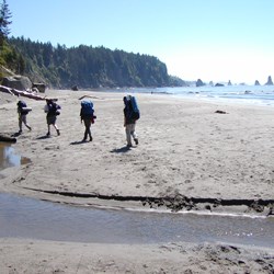 Backpackers at Third Beach