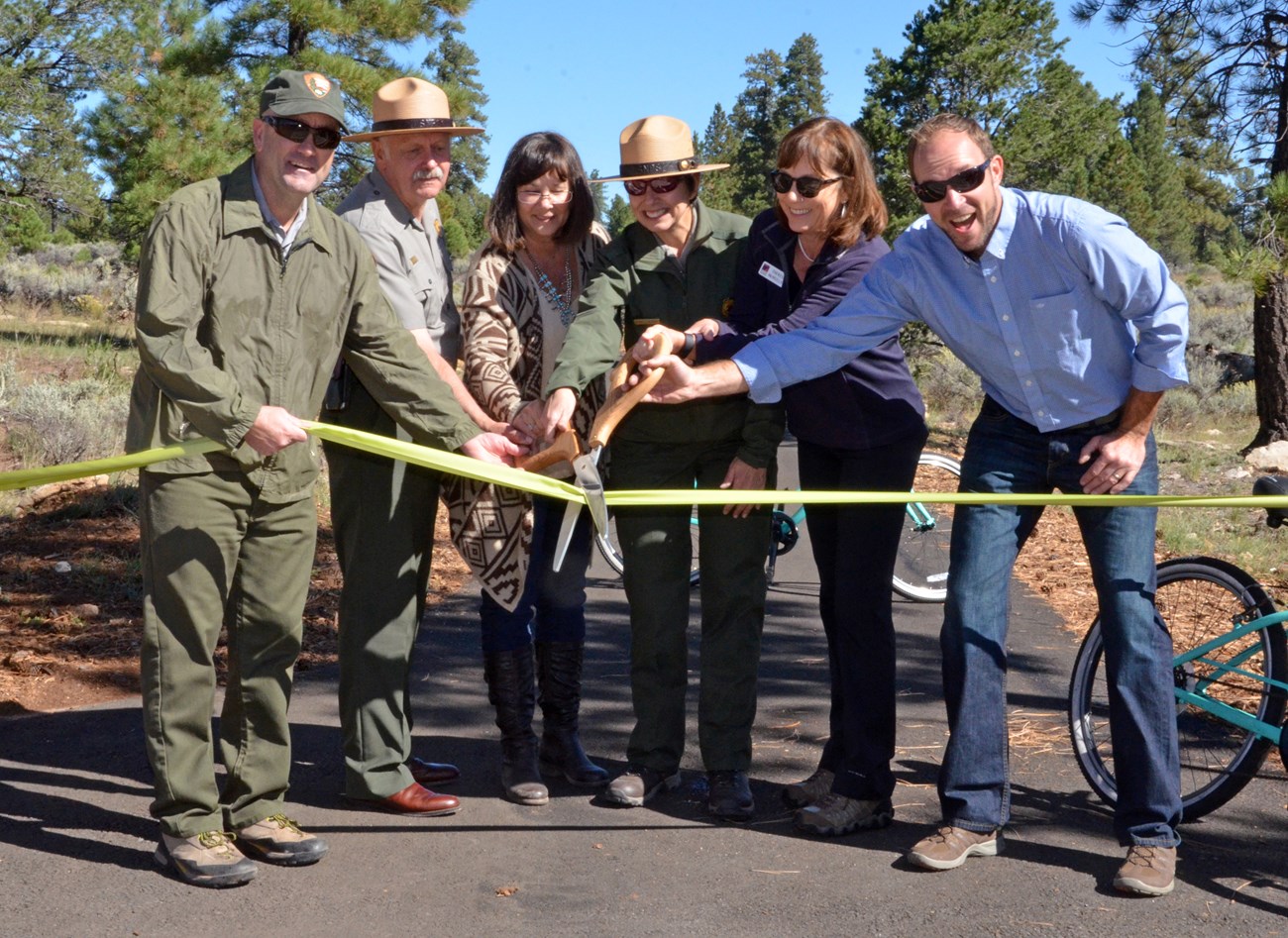 Bike Your Park Day Dedication and Partnership Ribbon Cutting of newly paved Tusayan to Grand Canyon Visitor Center Greenway Trail.