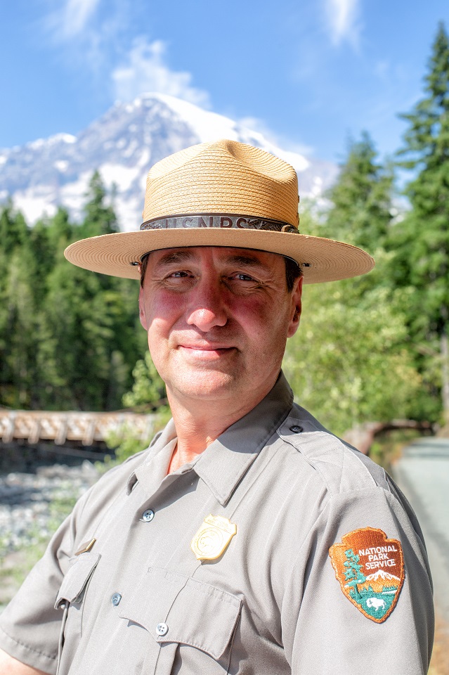 Chip Jenkins in uniform with trees in the background