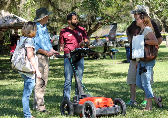 SEAC staff speak to the public about ground penetrating radar technology
