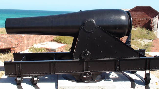 Rodman cannon mounted on a reproduction carriage
