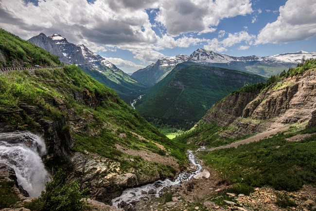 A mountain scene in Glacier National Park.