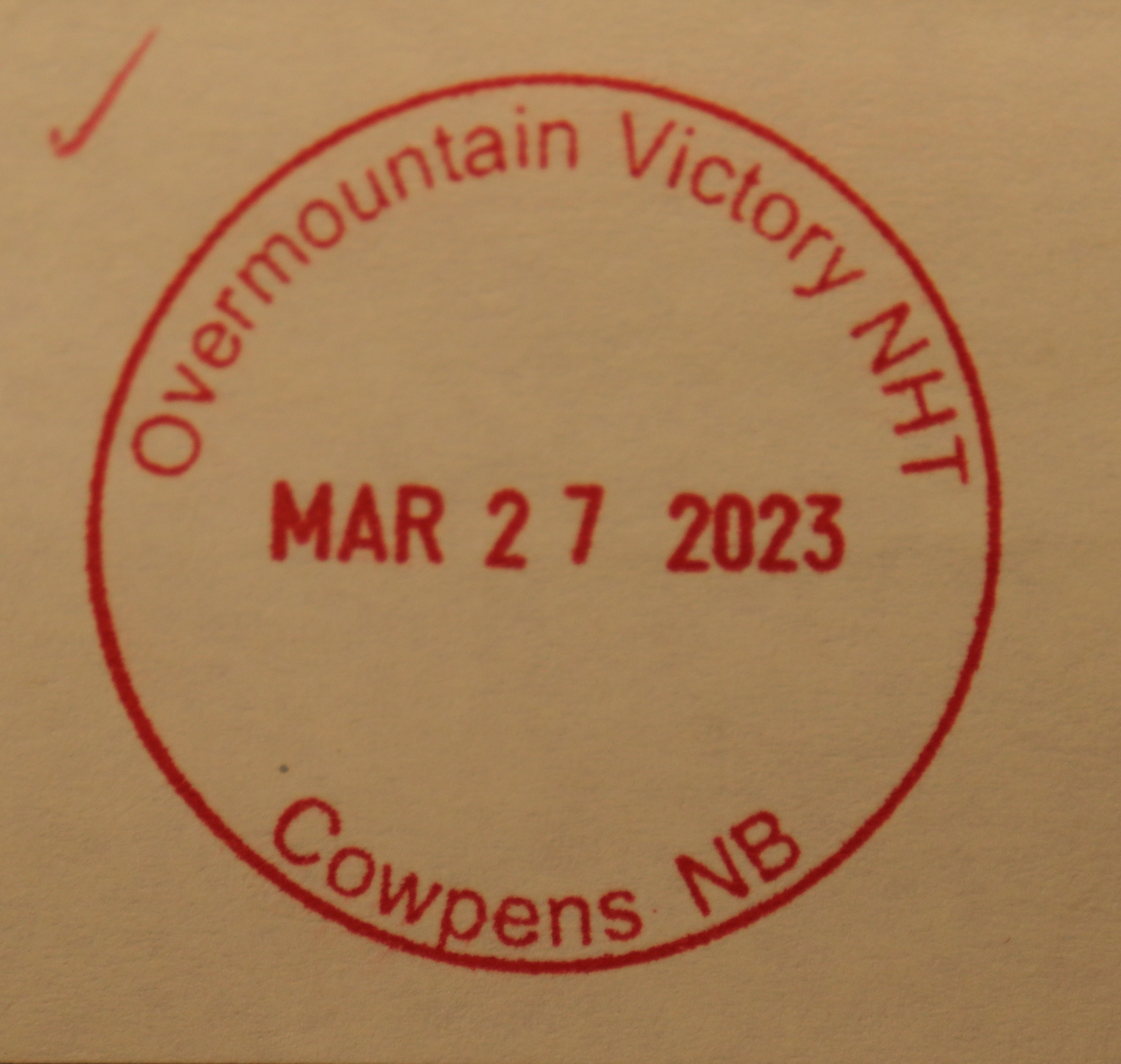 Passport Stamp for Cowpens NB