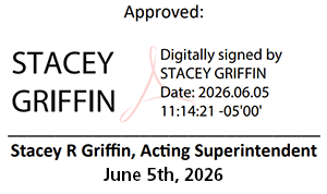 a signature of acting park superintendent stacey griffin
