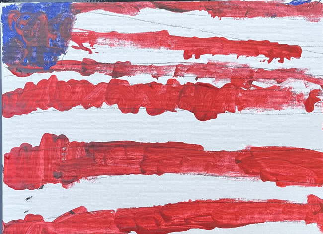 American Flag with an A in top left corner