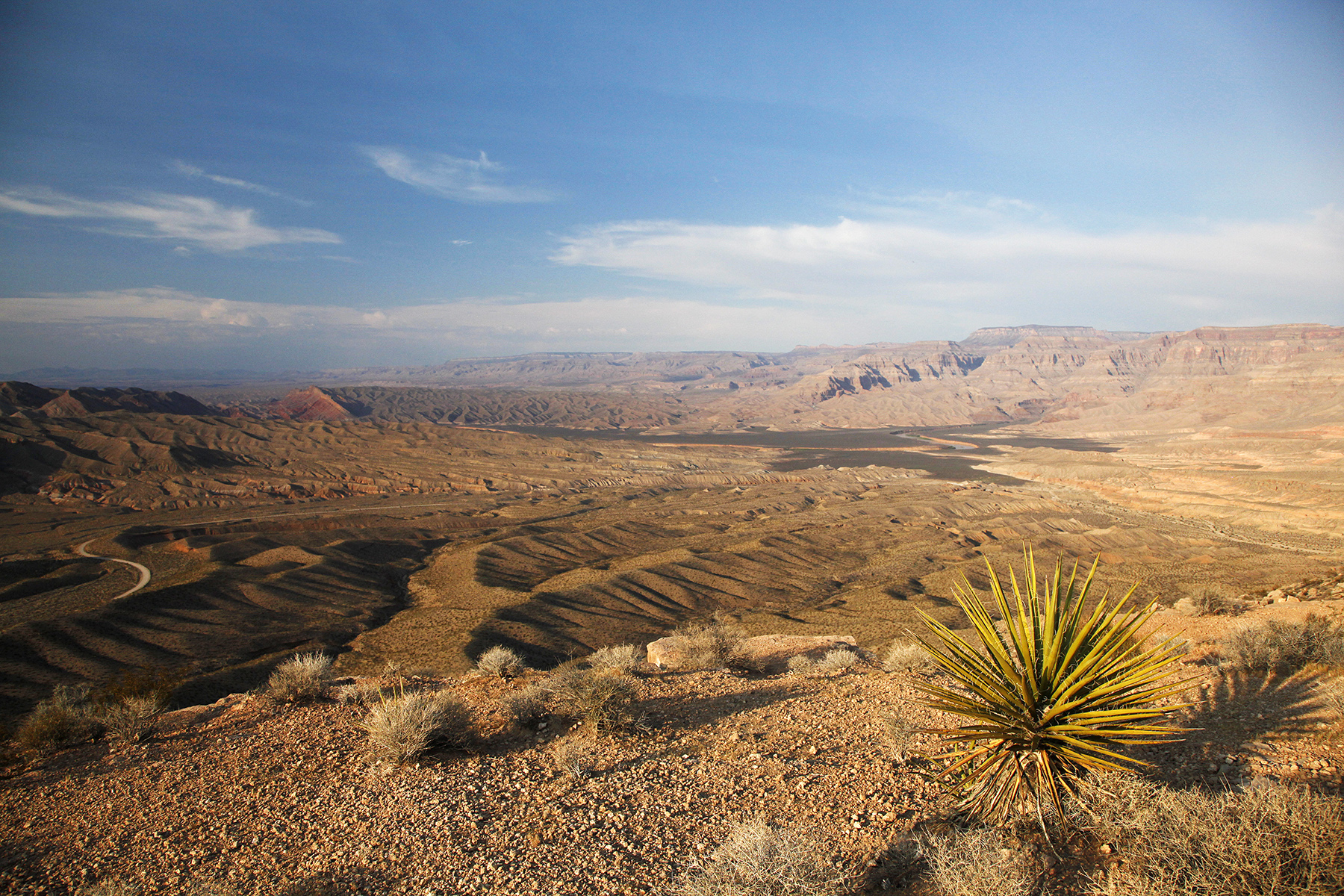 Grand wash cliffs and Pakoon Basin from Pearce Ferry airstrip