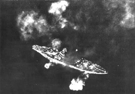 aerial view of battleship