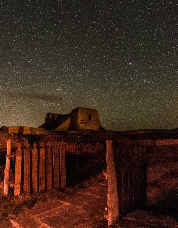 The Church at night with stars