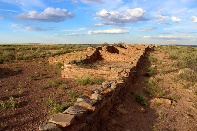 Late light on Puerco Pueblo remnant walls