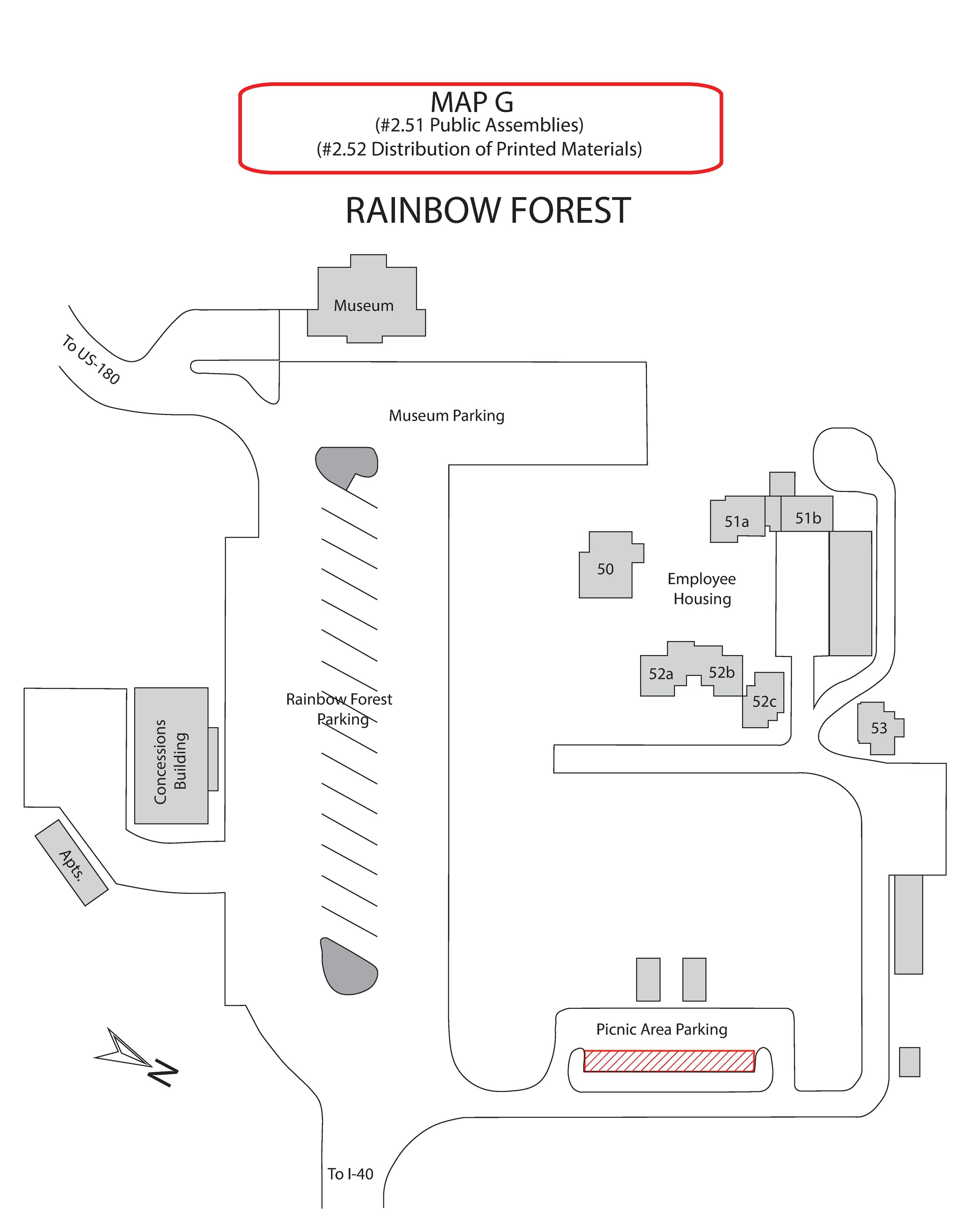 Topographic map of part of the park