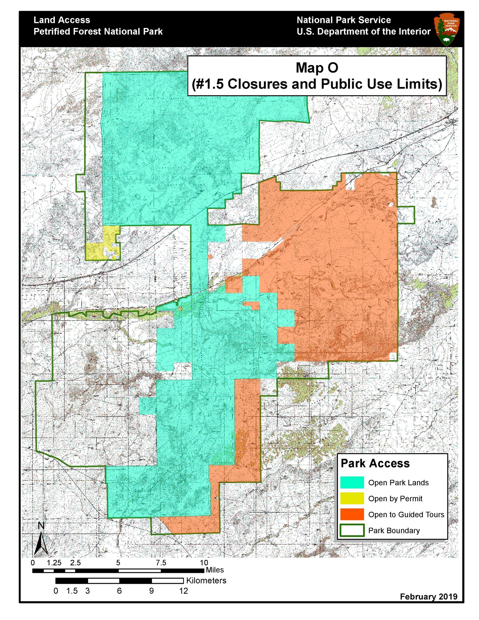 Topographic map of part of the park