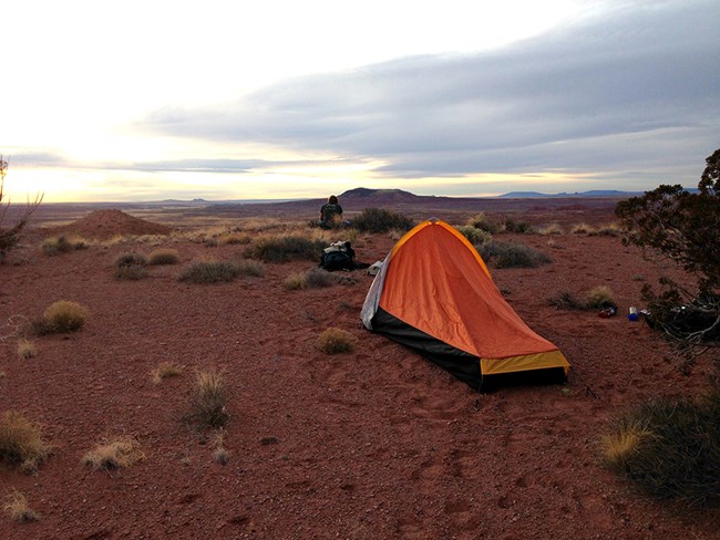Tent in wilderness area