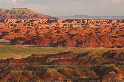 Red badland hills in the Painted Desert