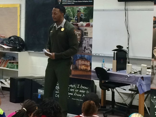 Park Ranger Speaking to Students