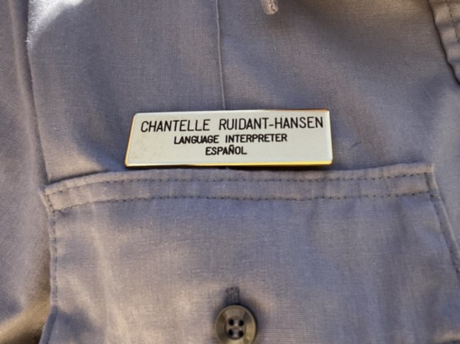 A Gold Ranger Badge on a shirt