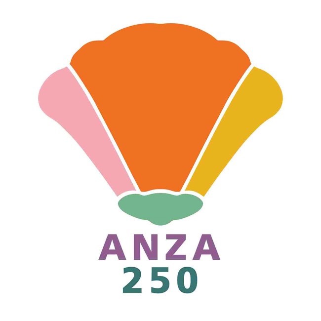 Stylized poppy flower logo for Anza 250