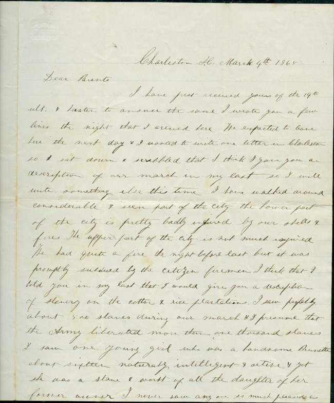 Handwritten letter in ink