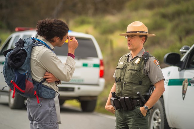 A park ranger gives directions.