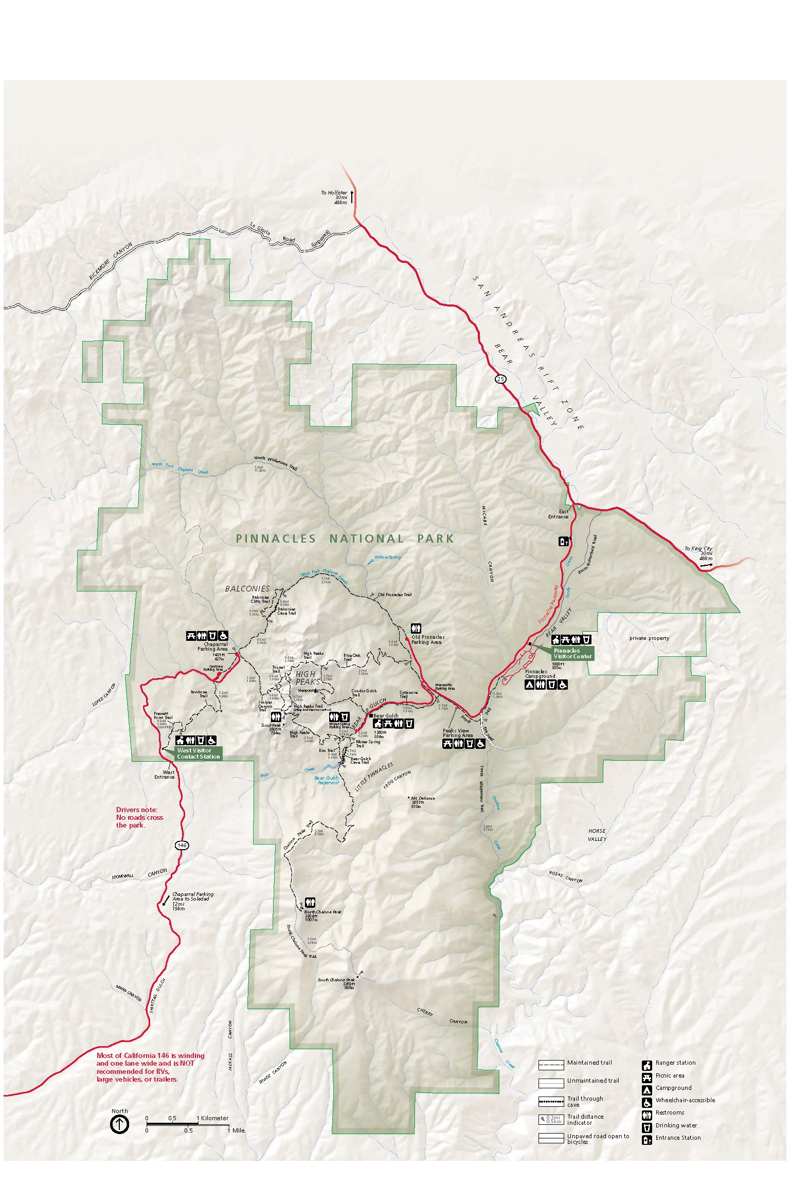 Pinnacles National Park Map
