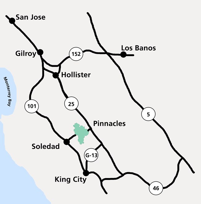 Map of the highways and area.