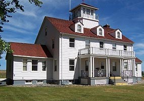 The former Grand Marais U.S. Coast Guard Station now serves as a Ranger Station at Pictured Rocks National Lakeshore.