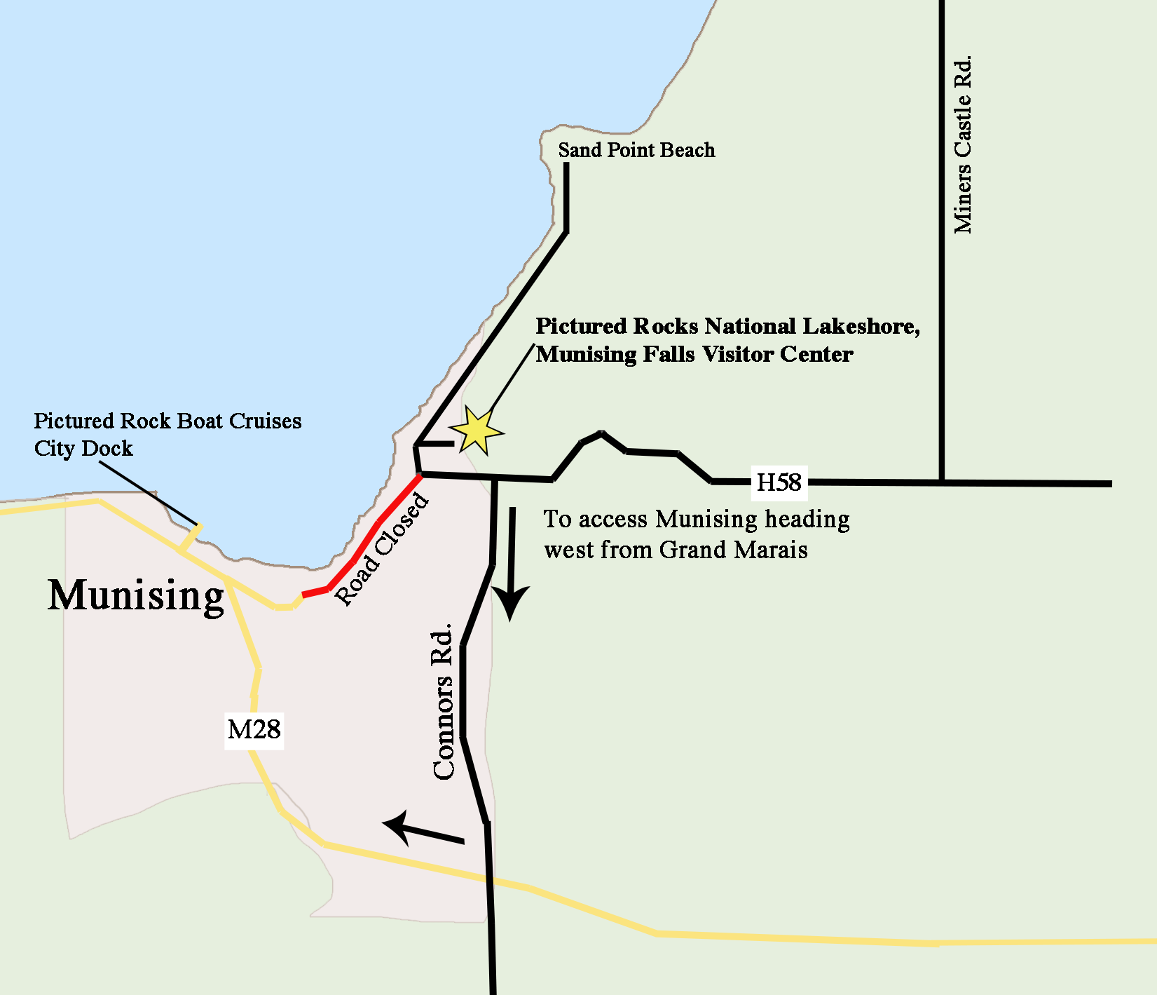 Detour heading west on H58