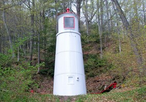 With its companion front range light, the Munising Rear Range Light helps guide mariners into Munising Bay.
