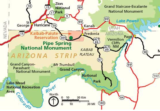 Pipe Spring Area map