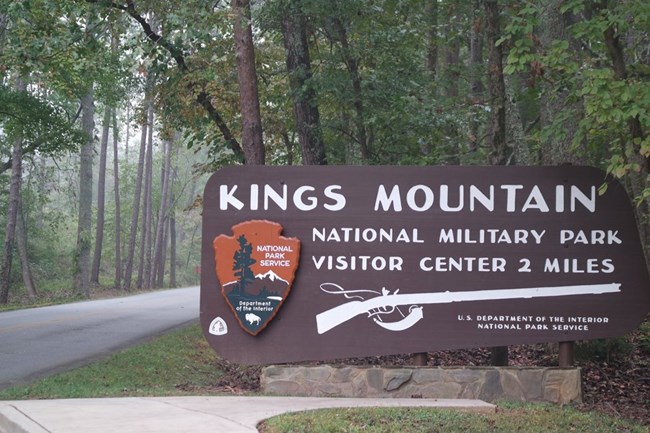 NPS sign at entrance of Kings Mountain National Military Park
