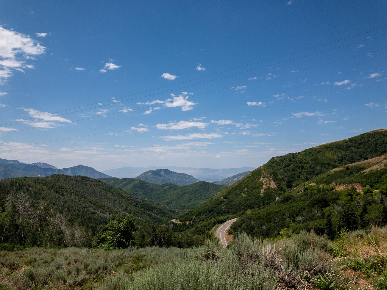 Looking out over an expansive mountain range.