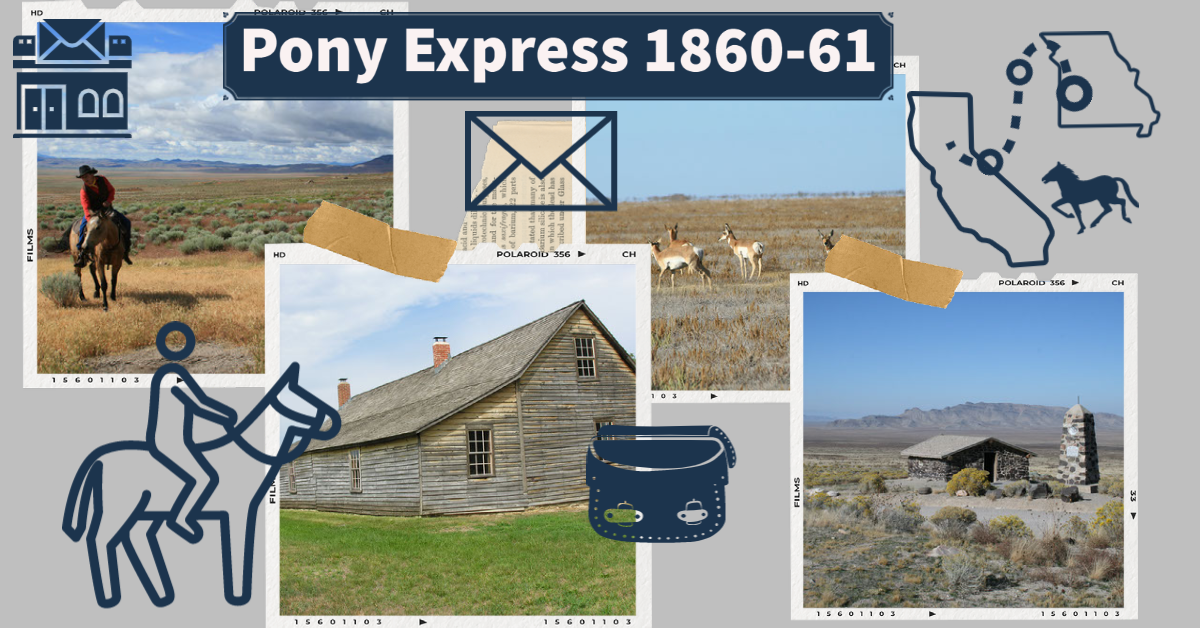 A scrapbook page depicting multiple scenes from the trail, and relevant icon images.