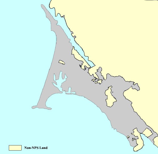 A map of West Marin and the Point Reyes National Seashore showing non-NPS lands.