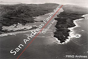 Aerial view of the San Andreas Fault Zone from north of Tomales Point.