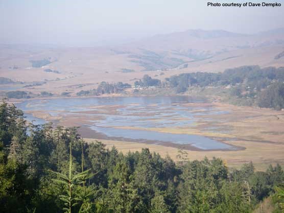 Photo of the flooded Giacomini Wetlands taken on October 26, 2008, from Limantour Road. Photo courtesy of Dave Dempko.