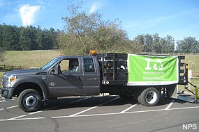 Truck collecting e-waste at Bear Valley Visitor Center on November 15, 2012.