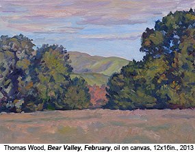Oil on canvas painting: "Bear Valley, Autumn" by Thomas Wood, 2013.