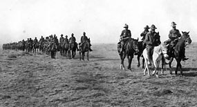 Tenth Cavalry Buffalo Soldiers commanded by Colonel William Brown  patrol the U.S.-Mexico border in 1916.
Fort Huachuca Museum