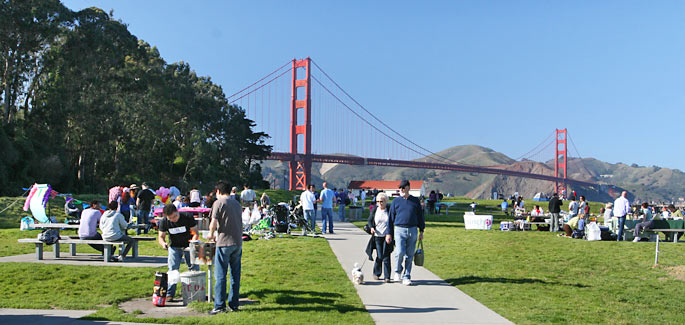 Park visitors at the West Bluff picnic area