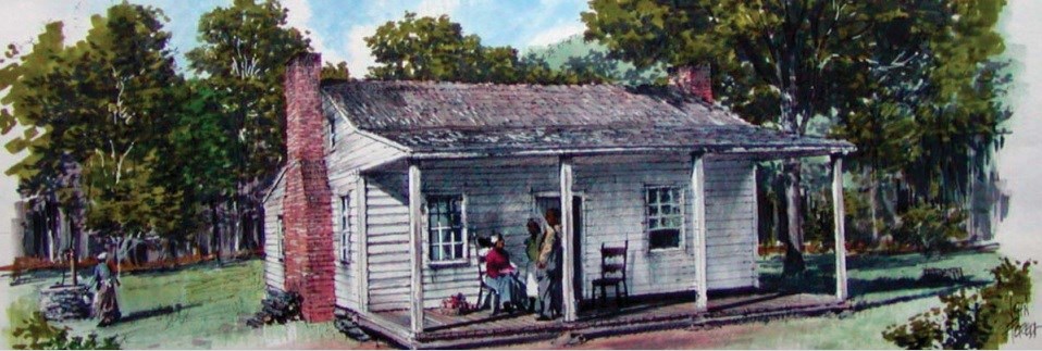 An artist's rendition of the Zeal Williams homestead