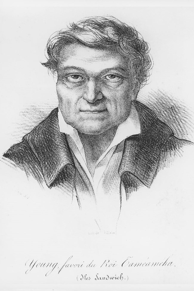 Etching portrait of John Young