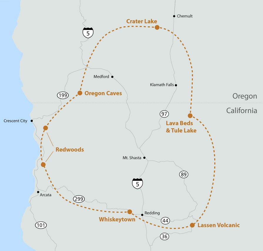Map of the parks in the Circle of Discovery