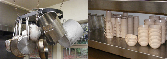 Some of the kitchen inventory available at Wolf Creek Education Center