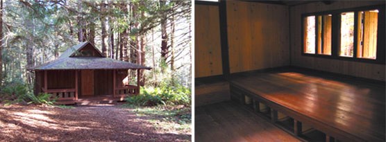 Left Image: HHOS cabin.  Right Image: Interior of cabin.