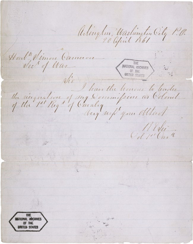 a handwritten letter dated April 20, 1861.