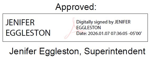 Digital Signature of Park Superintendent for Compendium