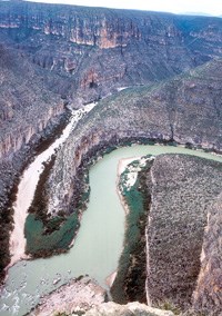 View of Tule Canyon and the Rio Grande from Burro Bluff