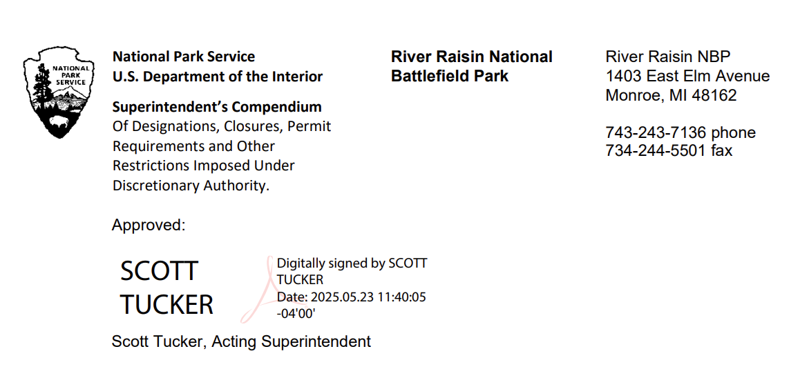 Signed compendium header, described below.