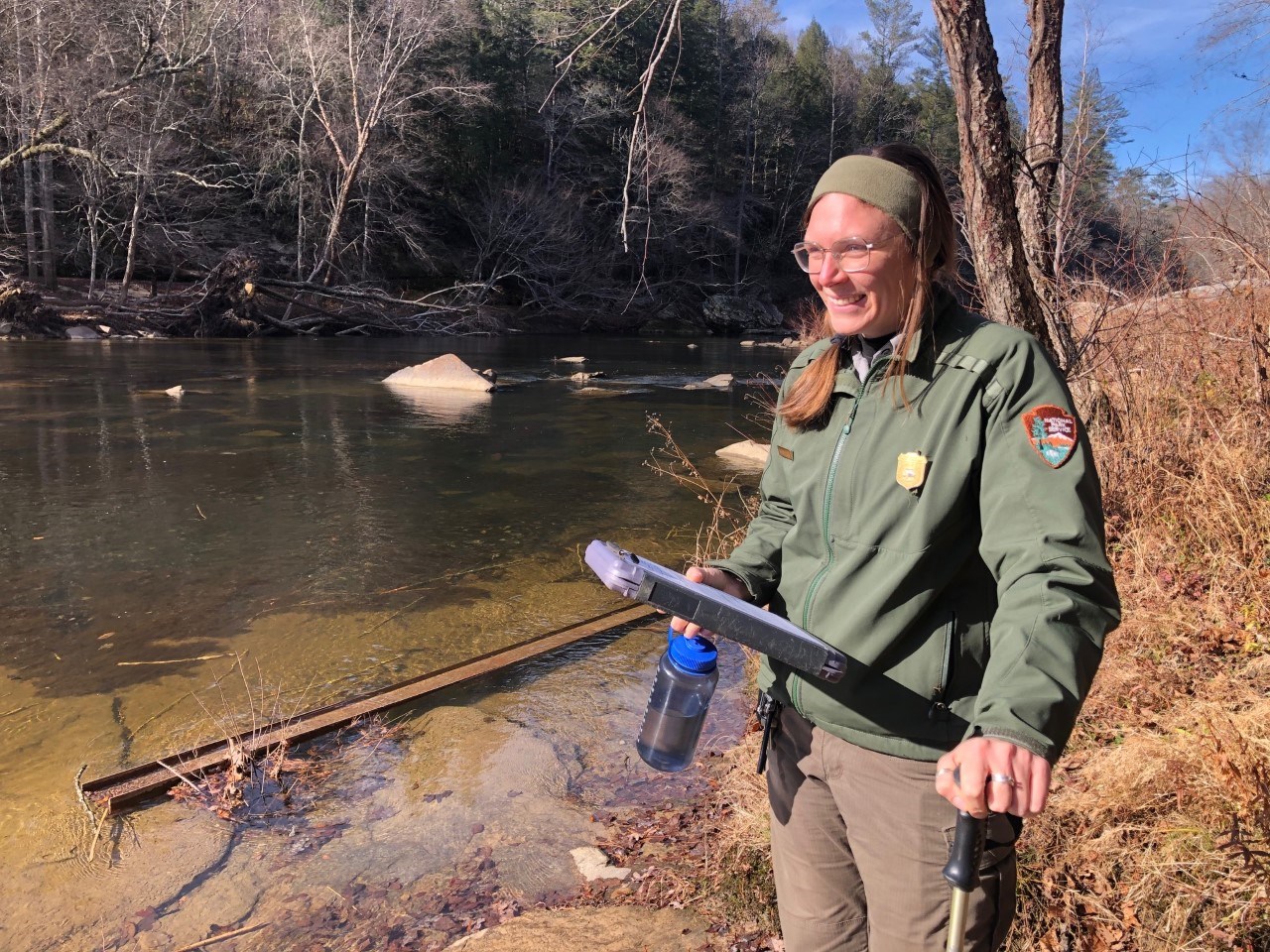 Hydrologists Emma Brinley Buckley at Big South Fork Recreation Area.