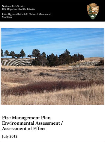 Cover page to LIBI Fire Management Plan with NPS banner and grassland photo