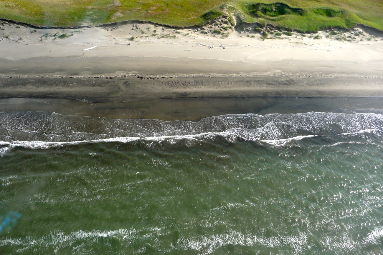 Aerial image of Arctic coastline